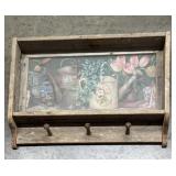 Primitive Style Wall Decor w/ Coat & Hat Hooks