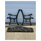 CAST IRON PARK BENCH FRAME W/ BACK