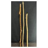 3 WOOD LIMB WALKING STICKS