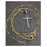 14K Yellow Gold Cross Pendant & 14K Yellow Gold