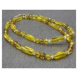 Citrine & Amber Crystal Beads Ca 1920 Czech