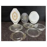 8 VINTAGE PYREX CASSEROLE DISH LIDS/COVERS
