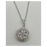 ROUND WHITE DIAMOND RHODIUM OVER STERLING SILVER
