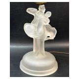 Frosted Art Deco Dancing Couple Bedside Lamp w/