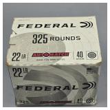 NIB 325 ROUNDS OF FEDERAL 22 LR AMMUNITION
