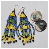 BEADED & TURQUOISE EARRINGS