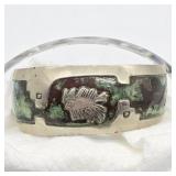ARTISAN SILVER ENAMELED CUFF BRACELET