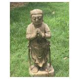 Antique Carved Wood Chinese Lohon Monk Statue