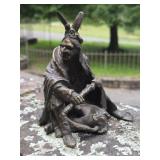 After Carl Kauba Seated Indian Bronze Sculpture