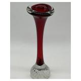 VINTAGE ASEDA GLASBRUK RUBY RED ART GLASS BUD