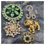 Five Vintage Brooches w/ Wiesner