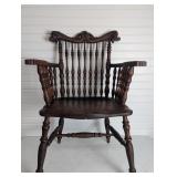Victorian English Oak Windsor Armchair with