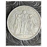 1965 FRANCE SILVER 10 FRANCS HERCULES COIN