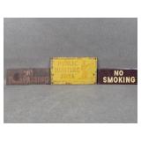 No Smoking, No Trespassing & Hunting Area Signs