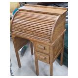 Small Vintage Oak Roll-Top Desk