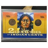 2 CENTURIES OF INDIAN CENTS 2 COINS