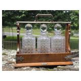 Antique Tantalus / Decanter Set - No Key