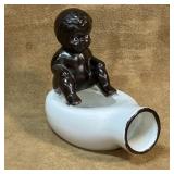 Black Americana Porcelain Figurine Baby on Bed