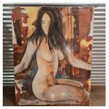 Signed Marcia Davis Nude Painting on Canvas