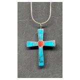 Stunning Otto Lucio Zuni Sterling Cross Pendant
