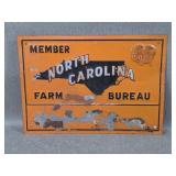 Vtg North Carolina Farm Bureau Member Metal Sign