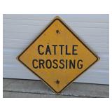 "Cattle Crossing" Metal Sign