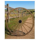 Large Antique 47.75ï¿½ Wooden Spindle Buggy Wheel