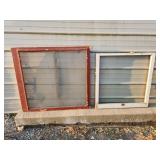Antique Window Screen & Window Frame Wooden