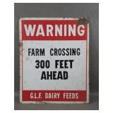 Farm Crossing Warning Metal Sign