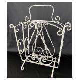 Vintage Wrought Iron Magazine Holder Rack