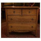 Antique Oak Bow Front Dresser