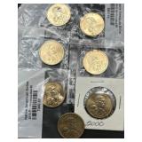 7 NATIVE AMERICAN DOLLAR COINS