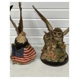 OWLS & EAGLE W/ FAUX FEATHER WINGS