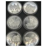 6 AMERICAN EAGLE WAR TIME COMMEMORATIVE