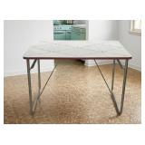 Vintage Red & White Enamel on Metal Kitchen Table