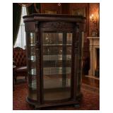 Renaissance Revival Era Curved Glass Curio