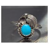 Native American Style Silver & Turquoise Ring