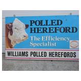 Large Williams Polled Hereford Dbl Sided Sign