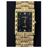 Menï¿½s Elgin Diamond Gild Tone Tank Watch Untested