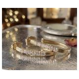 14k Yellow Gold & Diamonds Hoop Earrings 4.25g