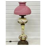 Vintage Hand Painted Parlor / Table Lamp Floral