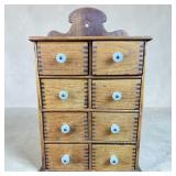 Antique Wood Spice Cabinet w/ Dovetail Drawers
