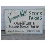 Dbl Sided Hand-Painted Springhill Stock Farms Sign