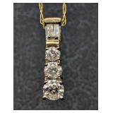 14K Yellow Gold Diamond Pendant w/ 14K Yellow