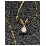 14K Yellow Gold Necklace w/ Small 14K Yellow Gold