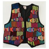 Panama Mola Handmade Vest Fish Design Folk Art