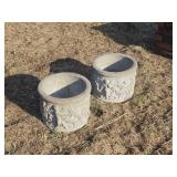 Two Concrete Planter Pots