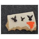 Vintage Jewel Eyed Stag Pins