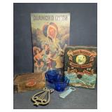 Diamond Dyes Repro Sign, Cigar Box , Jack Daniels