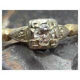 14k Art-Deco Era Solitaire Engagement Ring 1.75g